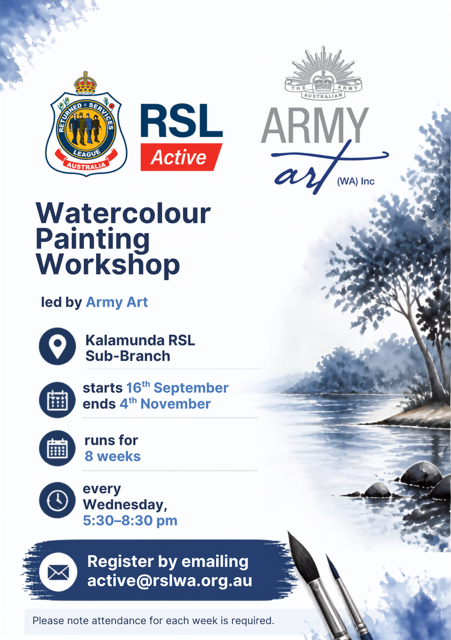 RSLWA: Water Colour Painting Workshop