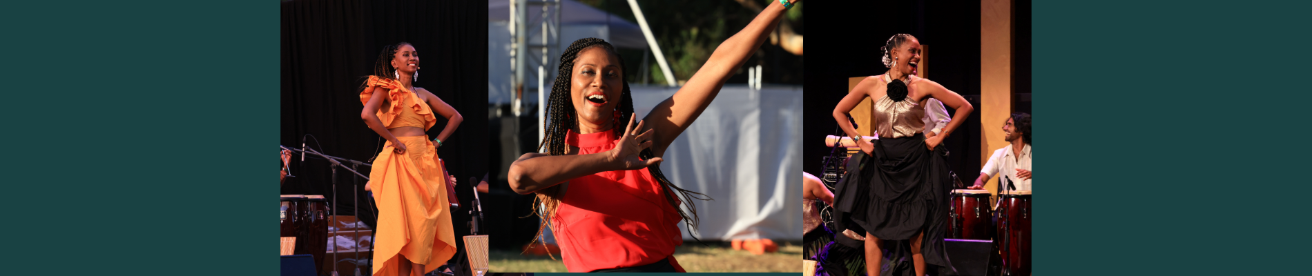 Muriel Hillion, performer and cultural leader who specialises in Maloya, the traditional music and dance of Reunion Island.