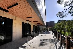 View of back balcony area of the Kalamunda Community Centre building located at Jorgensen Park in Kalamunda