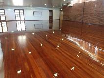 View from the stage to the back patio doors and kitchen in Lesmurdie Hall located in Lesmurdie