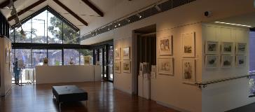 View from the interior of the Gallery facing towards the History Village at the rear and Visitor Centre on the right