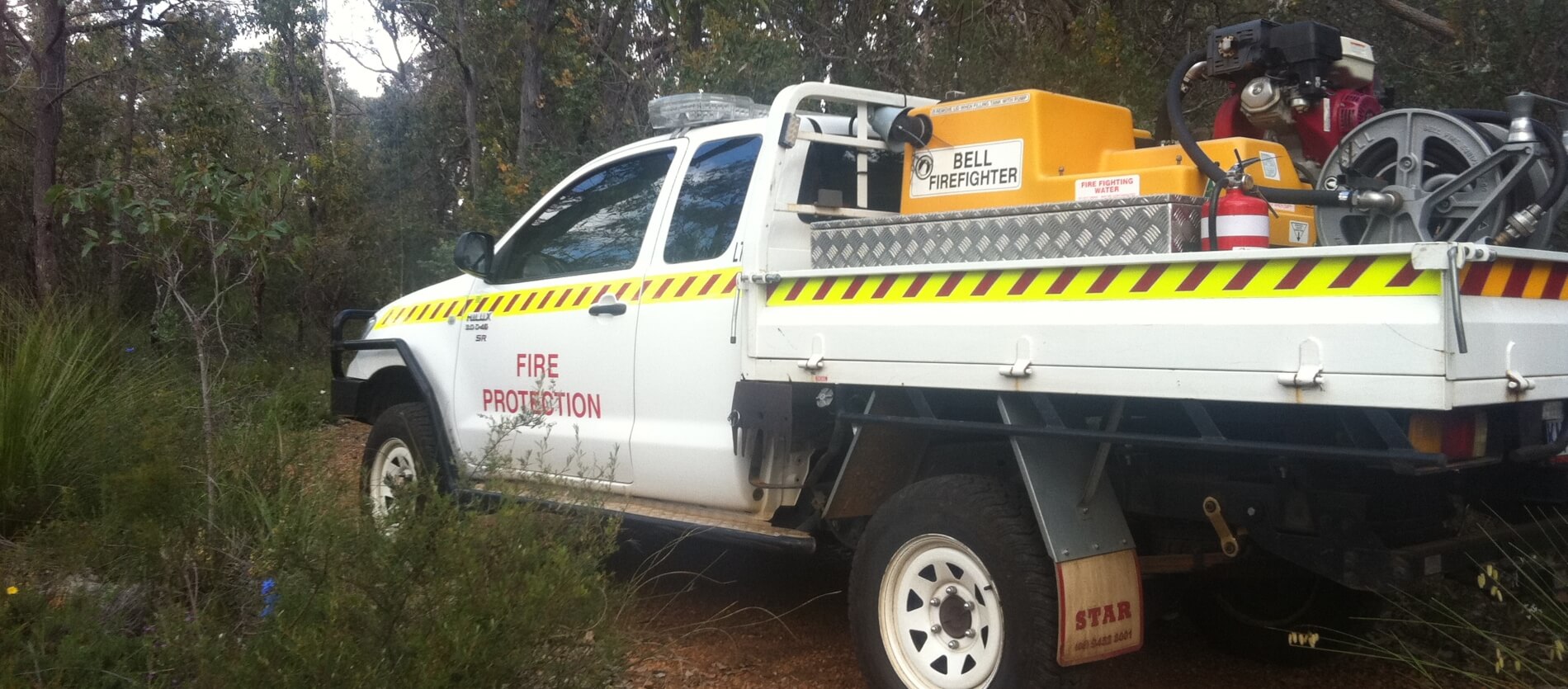 Fire Protection Vehicle accessing bushland via a fire break area
