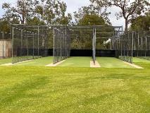 Close up of cricket nets at Ray Owen