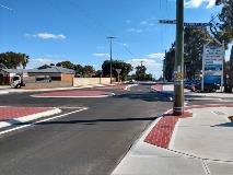 View of the Hale Road and Hanover Street roundabout intersection
