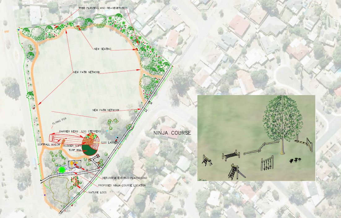 Visual concept plans for the upgrades at Lincoln Road Reserve in Forrestfield during 2021