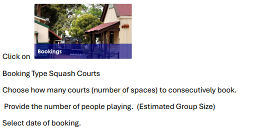 Squash Bookings