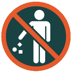 Signage for 'No Littering' on Walk Trails